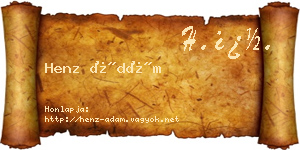 Henz Ádám névjegykártya