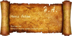 Henz Ádám névjegykártya